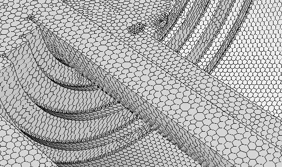 Resin simulation mesh